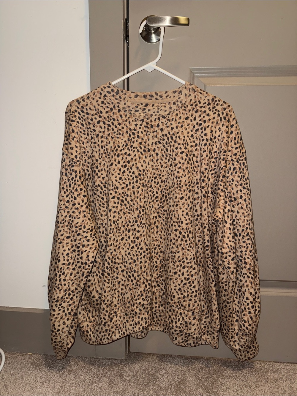 Abercrombie & Fitch Tan and Black Leopard Print Sweatshirt